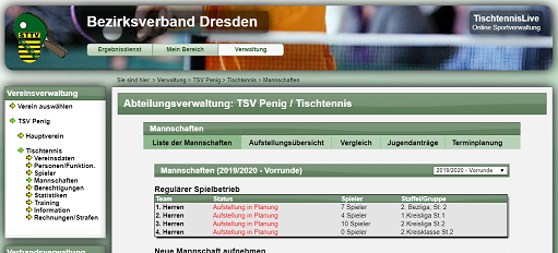 TSV startet mit vier TT-Teams in die Saison 2019/20